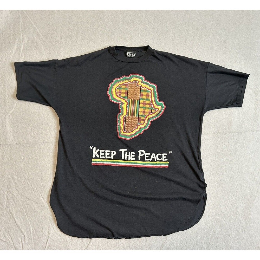 Free South Africa L/XL Shirt Apartheid Keep The Peace Single Stitch VTG USA